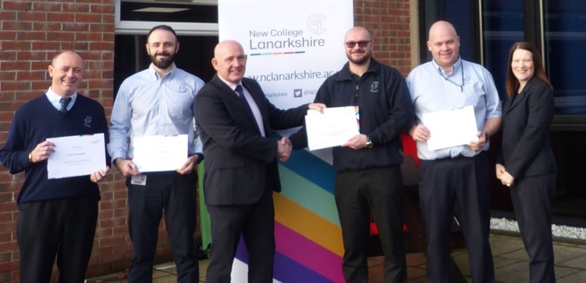 Malcolm Group staff celebrate training success with New College Lanarkshire